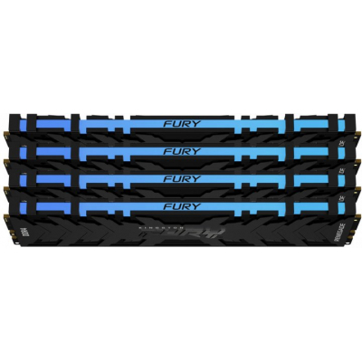 Модуль пам'яті для комп'ютера DDR4 32GB (4x8GB) 3600 MHz Renegade RGB Black Kingston Fury (ex.HyperX) (KF436C16RBAK4/32)