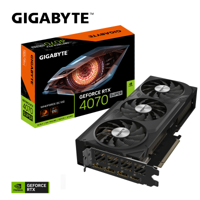 Відеокарта GIGABYTE GeForce RTX4070 SUPER 12Gb WINDFORCE OC (GV-N407SWF3OC-12GD)