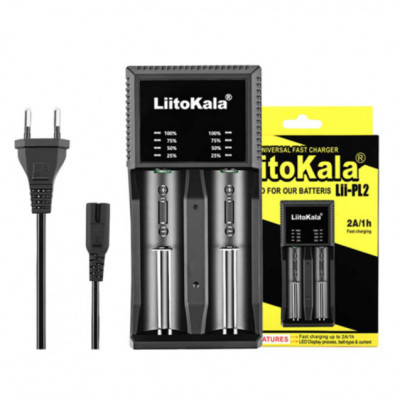 Зарядний пристрій для акумуляторів Liitokala 2 Slots, LED indicator, Li-ion(18650...RCR123...26650), NiMH(AA, AAA, SC, C) (Lii-PL2)