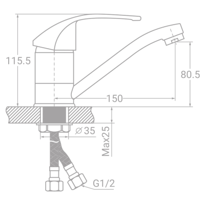 Змішувач TAU SD-1B143C (9804100)