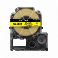 Стрічка для принтера етикеток UKRMARK трубка термозбіжна сумісна з LK4YBA3, 4мм х 2,5м, black on yellow (LK4YBA3_)