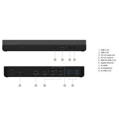 Порт-реплікатор Belkin USB-C Universal Triple Display Dock (INC007VFBK)