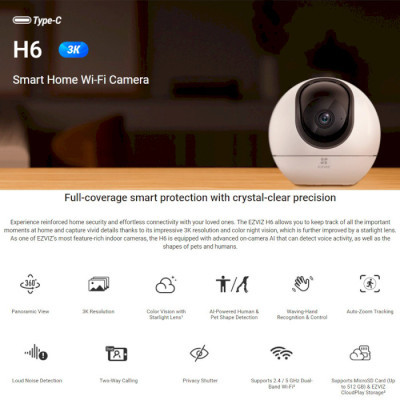 Камера відеоспостереження Ezviz CS-H6-5WF (4.0)