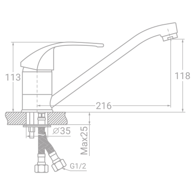 Змішувач TAU SL-2B243C (9840130)