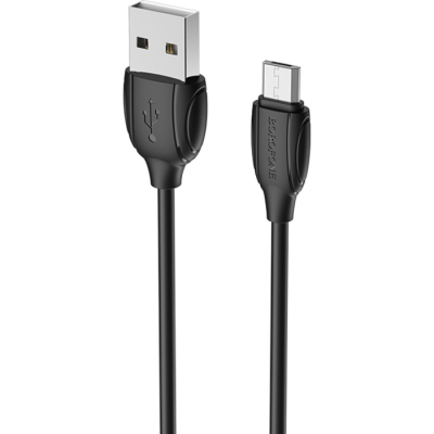 Дата кабель USB 2.0 AM to Micro 5P 1.0m BX19 Benefit 2.4A Black BOROFONE (BX19MB)