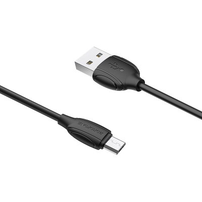 Дата кабель USB 2.0 AM to Micro 5P 1.0m BX19 Benefit 2.4A Black BOROFONE (BX19MB)