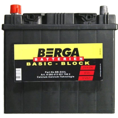 Акумулятор автомобільний Berga Basicblock 60Ah ASIA (+/-) (510EN) (5604130517902)