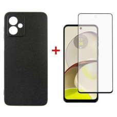 Чохол до мобільного телефона Dengos Kit for Motorola G14 case + glass (Black) (DG-KM-48)