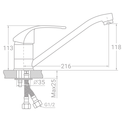 Змішувач TAU SM-2B244C (9843130)