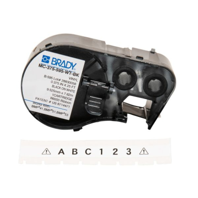 Стрічка для принтера етикеток Brady MC-375-595-WT-BK 9,53мм х 7,62м, black on white, vinyl (139923)