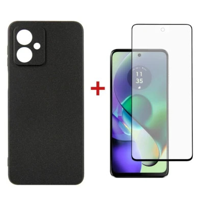 Чохол до мобільного телефона Dengos Kit for Motorola G54 case + glass (Black) (DG-KM-50)