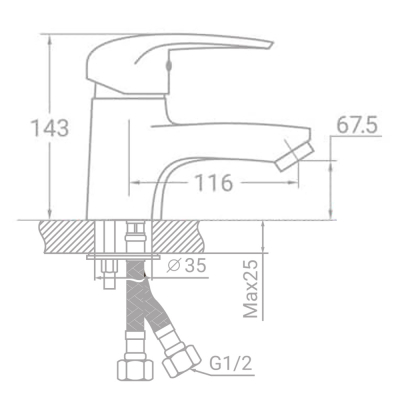 Змішувач TAU SM-2A144C (9843000)