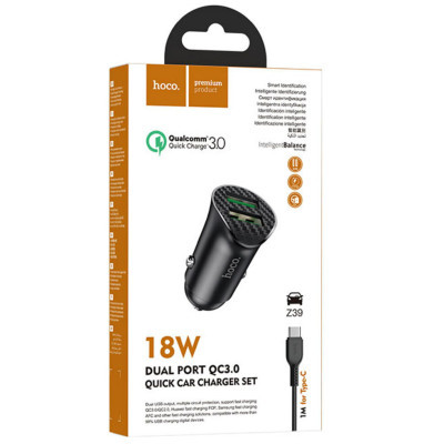 Зарядний пристрій HOCO Z39 2xUSB Black (6931474735089)