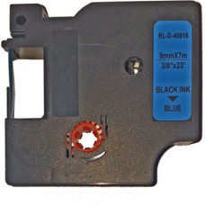 Стрічка для принтера етикеток UKRMARK D-40916P, 9мм х 7м, чорним на синьому, сумісна з DYMO D1 S0720710 (CD40916P)