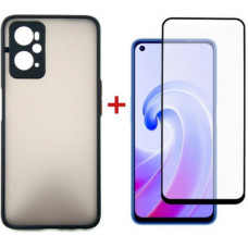 Чохол до мобільного телефона Dengos Kit for OPPO A76 case + glass (Black) (DG-KM-37)