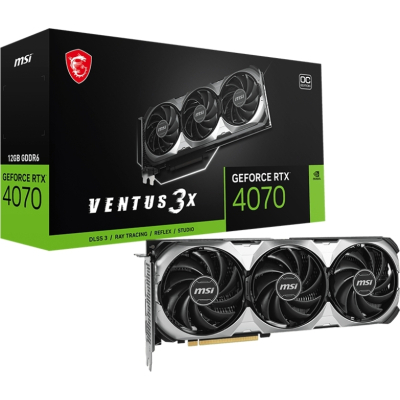 Відеокарта MSI GeForce RTX4070 12Gb VENTUS 3X E1 OC (RTX 4070 VENTUS 3X E1 12G OC)