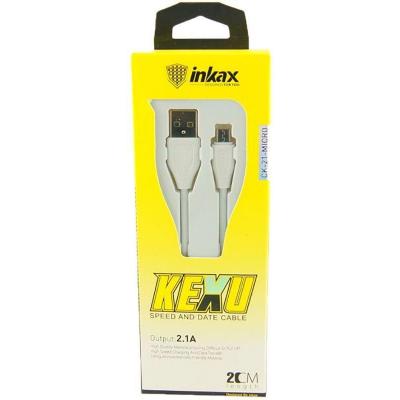 Дата кабель USB 2.0 AM to Micro 5P 0.2m CK-21 White Inkax (F_72184)