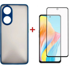 Чохол до мобільного телефона Dengos Kit for OPPO A98 5G case + glass (Blue) (DG-KM-39)