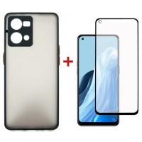 Чохол до мобільного телефона Dengos Kit for OPPO Reno 7 4g case + glass (Black) (DG-KM-32)