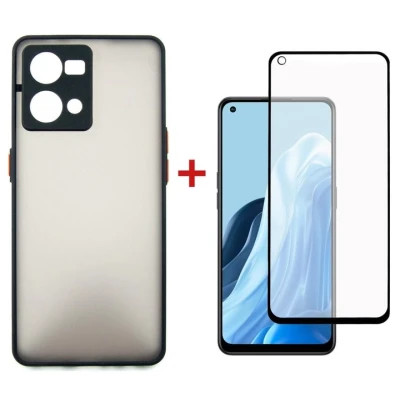 Чохол до мобільного телефона Dengos Kit for OPPO Reno 7 4g case + glass (Black) (DG-KM-32)