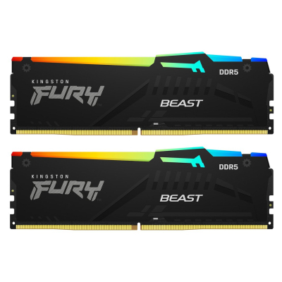 Модуль пам'яті для комп'ютера DDR5 16GB (2x8GB) 6000 MHz Beast RGB EXPO Kingston Fury (ex.HyperX) (KF560C30BBEAK2-16)