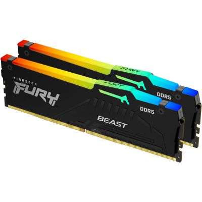 Модуль пам'яті для комп'ютера DDR5 16GB (2x8GB) 6000 MHz Beast RGB EXPO Kingston Fury (ex.HyperX) (KF560C30BBEAK2-16)