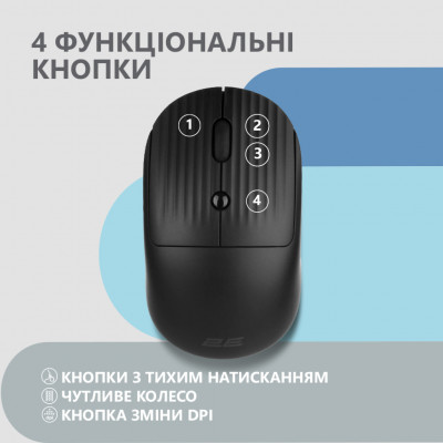 Мишка 2E MF218 Silent Wireless/Bluetooth Black (2E-MF218WBK)