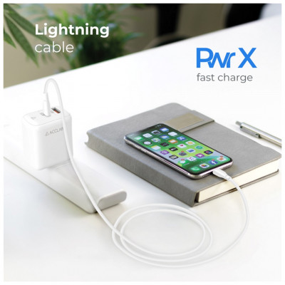 Дата кабель USB 2.0 AM to Lightning 1.2m PwrX 20W ACCLAB (1283126559549)