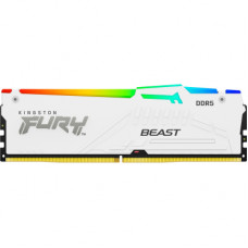 Модуль пам'яті для комп'ютера DDR5 16GB 6000 MHz Beast White RGB Kingston Fury (ex.HyperX) (KF560C30BWA-16)