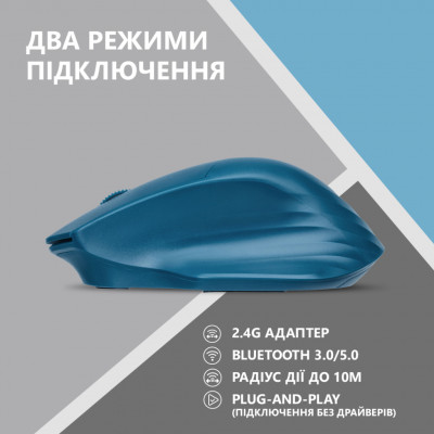 Мишка 2E MF280 Silent Wireless/Bluetooth Blue (2E-MF280WBL)