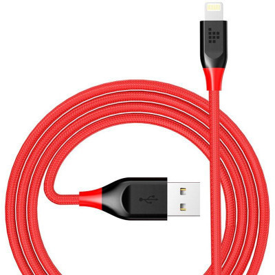Дата кабель USB 2.0 AM to Lightning 1.2m MFi 19AWG Nylon Red Tronsmart (210342)