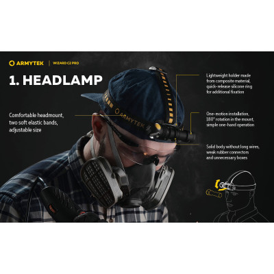 Ліхтар Armytek Wizard C2 Pro Marnet USB Warm (F08701W)