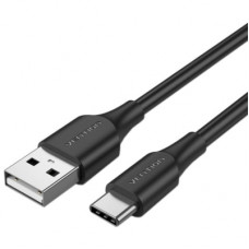 Дата кабель USB 2.0 AM to Type-C 1.0m 3.0A (18W) PVC black Vention (CTHBG)