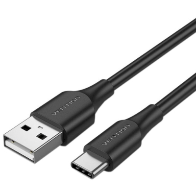 Дата кабель USB 2.0 AM to Type-C 1.0m 3.0A (18W) PVC black Vention (CTHBG)