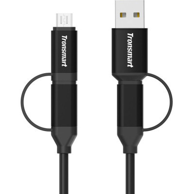 Дата кабель C4N1 4-in-1 USB Type-C Cable 1m Black Tronsmart (250290)
