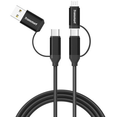 Дата кабель C4N1 4-in-1 USB Type-C Cable 1m Black Tronsmart (250290)