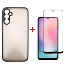 Чохол до мобільного телефона Dengos Kit for Samsung Galaxy A24 case + glass (Black) (DG-KM-15)