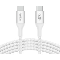 Дата кабель USB-C to USB-C 1.0m 240W white Belkin (CAB015BT1MWH)