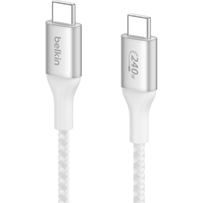 Дата кабель USB-C to USB-C 1.0m 240W white Belkin (CAB015BT1MWH)