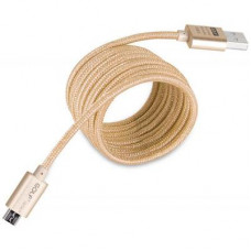Дата кабель USB 2.0 AM to Micro 5P 1.5m GC-10M Alum Alloy Braided Gold Golf (F_56220)