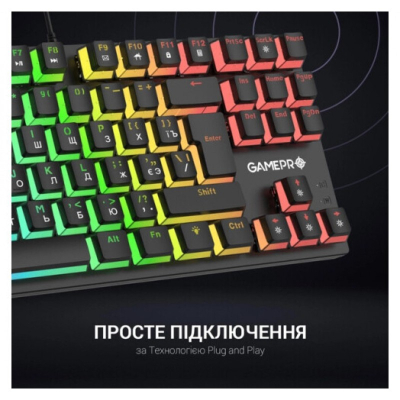 Клавіатура GamePro MK80B RGB Blue Switch USB Black (MK80B)