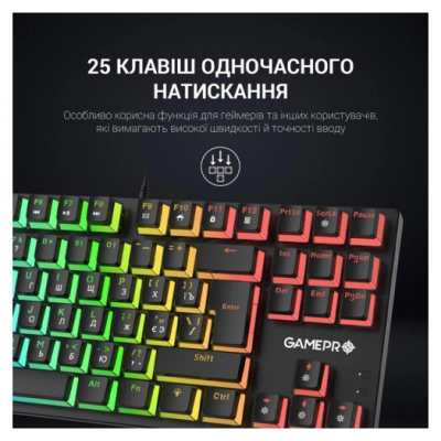 Клавіатура GamePro MK80B RGB Blue Switch USB Black (MK80B)