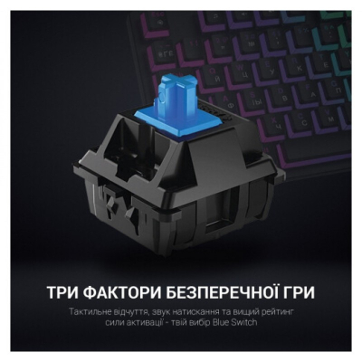 Клавіатура GamePro MK80B RGB Blue Switch USB Black (MK80B)