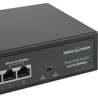 Комутатор мережевий Greenvision GV-015-D-06+2P
