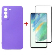 Чохол до мобільного телефона Dengos Kit for Samsung Galaxy S21 FE case + glass (Purple) (DG-KM-40)
