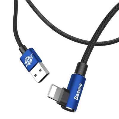 Дата кабель USB 2.0 AM to Lightning 1.0m 2A MVP Elbow Blue Baseus (CALMVP-03)