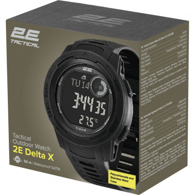 Смарт-годинник 2E Delta X Black з компасом та крокоміром (2E-TCW10BK)