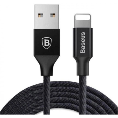 Дата кабель USB 2.0 AM to Lightning 1.2m 2A Yiven Black Baseus (CALYW-01)