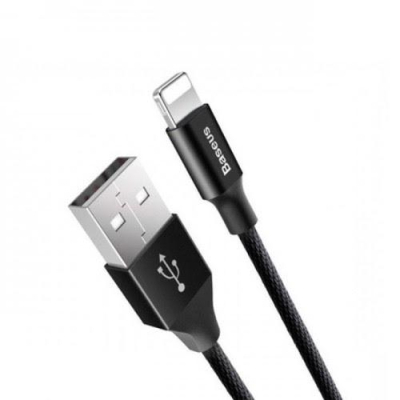 Дата кабель USB 2.0 AM to Lightning 1.2m 2A Yiven Black Baseus (CALYW-01)