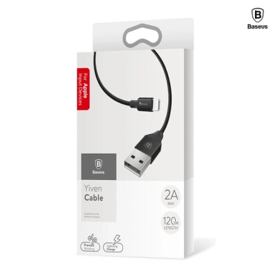 Дата кабель USB 2.0 AM to Lightning 1.2m 2A Yiven Black Baseus (CALYW-01)